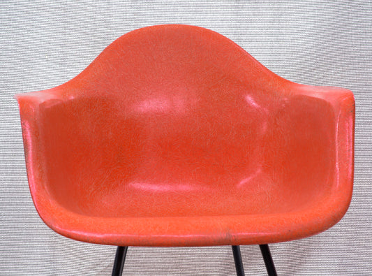 Eames 1953-1954 SAX Standard Shell Arm Chair X-Base Red/Orange Original Fiberglass Formula
