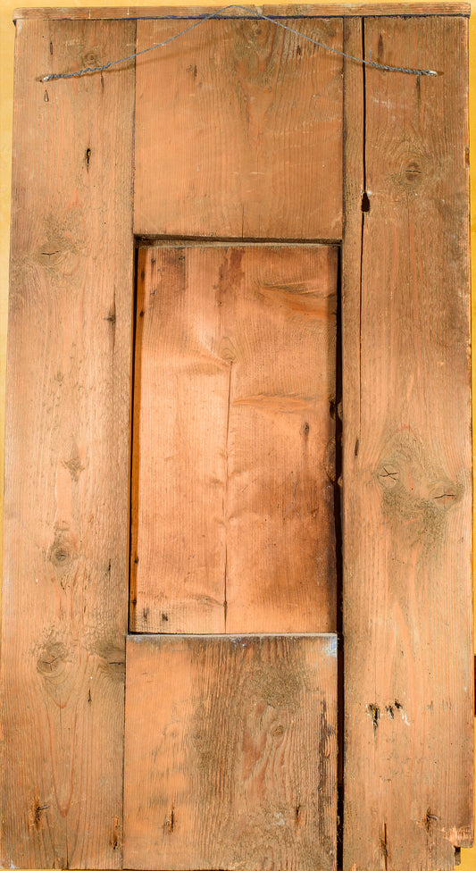 1914 Antique Swedish Folk Art Hand Painted Pinewood Wall Cupboard Face