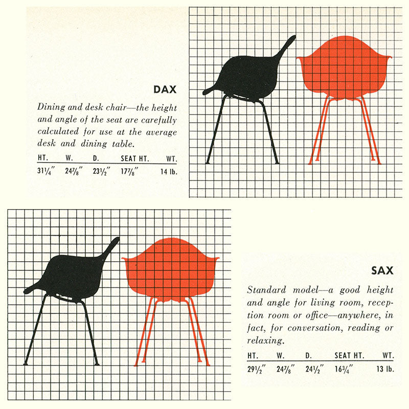 Eames 1953-1954 SAX Standard Shell Arm Chair X-Base Red/Orange Original Fiberglass Formula