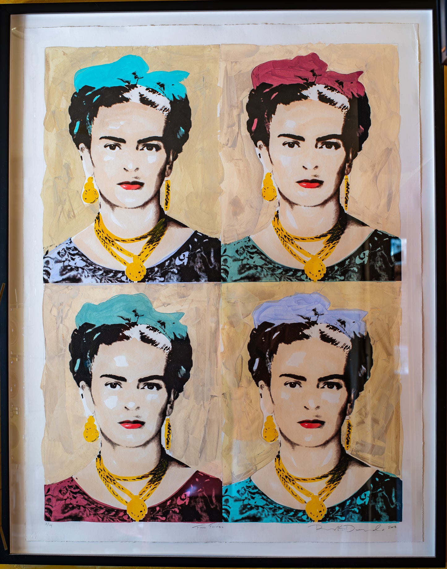 Richard Durado 2003 Large Silkscreen Print Titled Four Frida's 6 of 13 edition