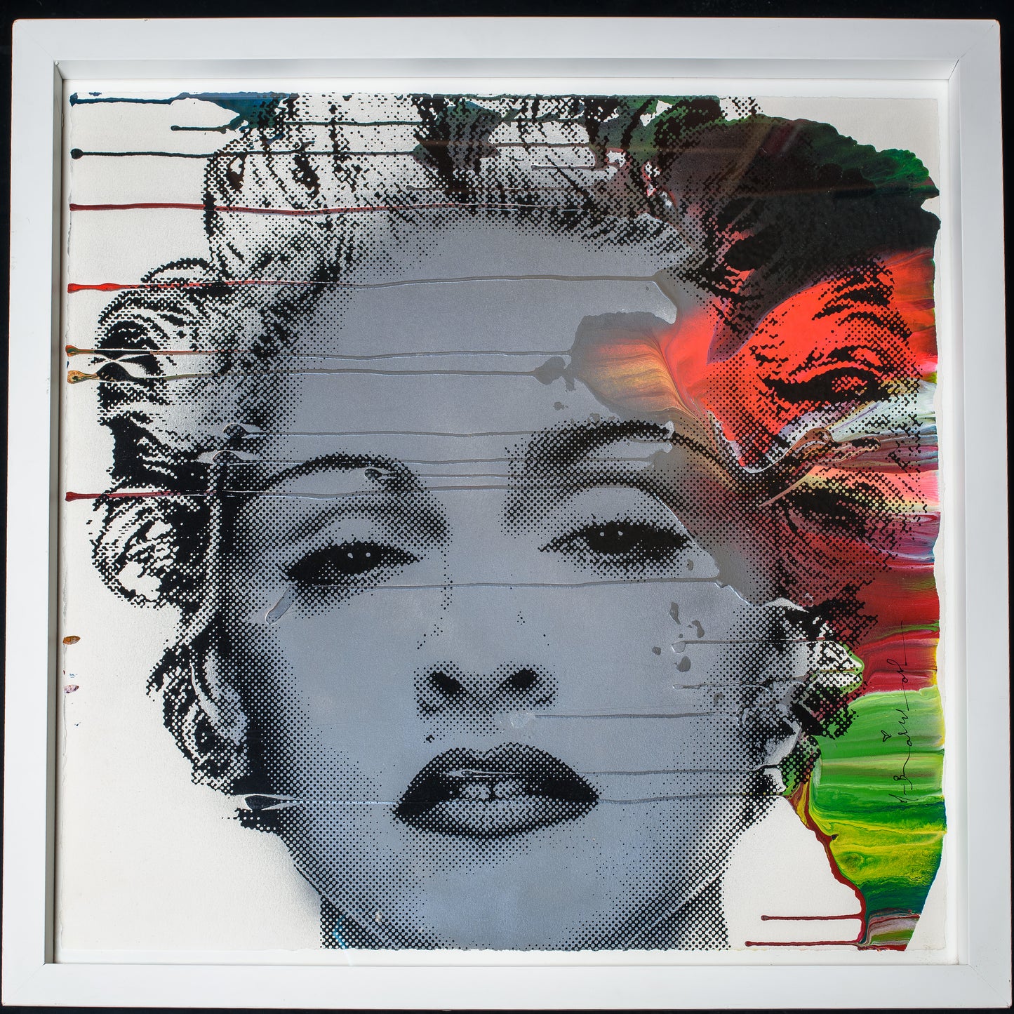 Mr, Brainwash 2017 Madonna Unique 1 of 1 Silkscreen Print in Silver with Paint Hand Work