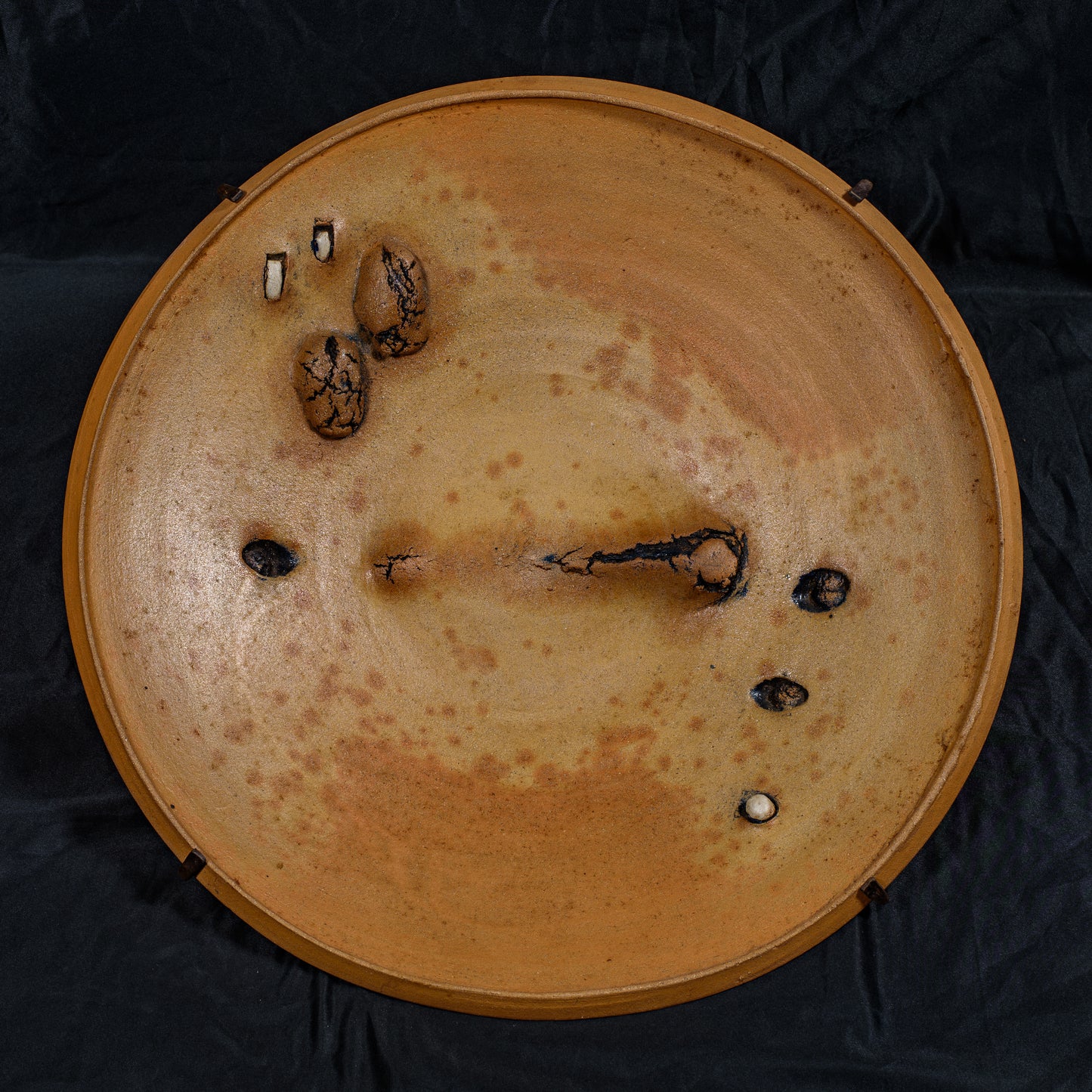 Peter Voulkos 1973 20-in Platter with Artist Integrated Wrought Iron Wall Mount