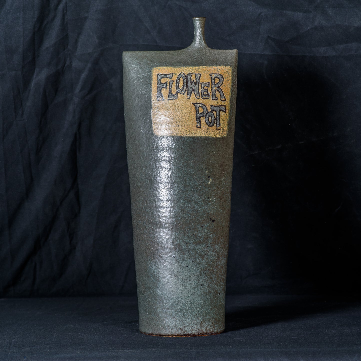 Raul Coronel 1967 Fantastic Modernist Floor Vase W/ Incised "LOVE" Flower Design