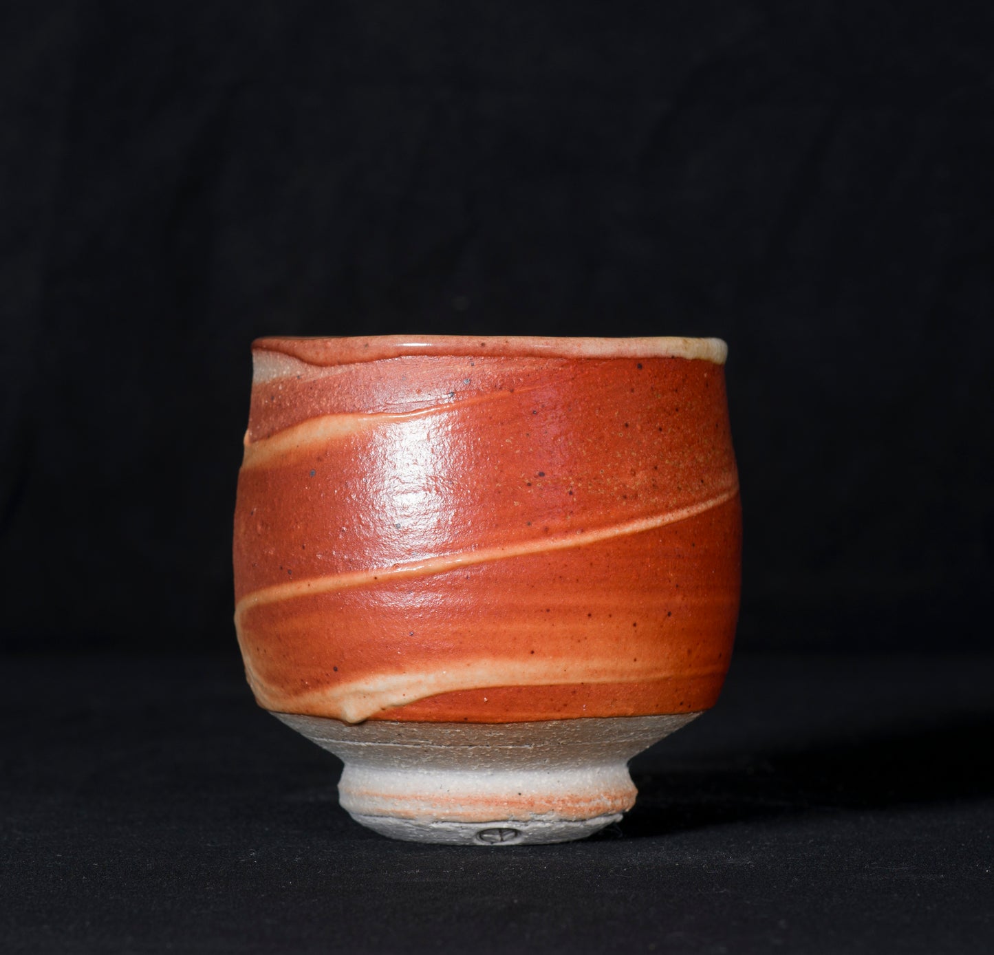 DAVID SHANER 1989 -1991 WOOD-FIRED REDUCTION SHINO GLAZED 4-in. TEA BOWL