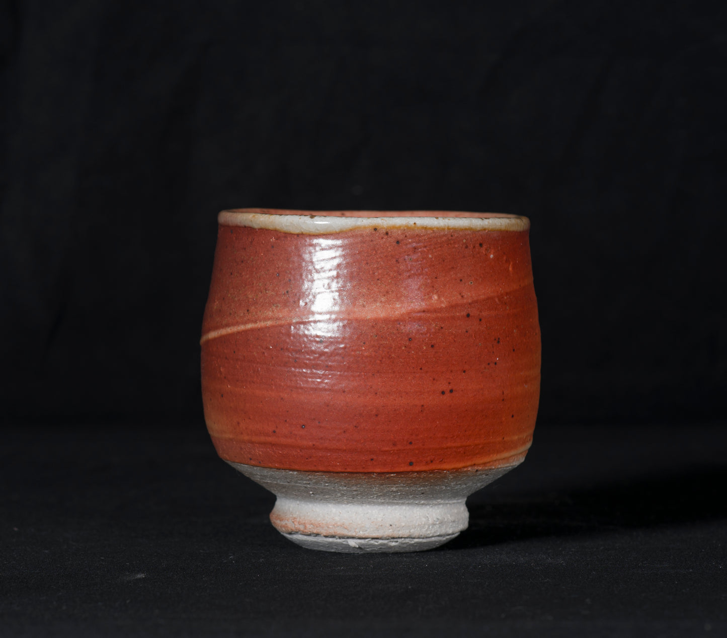 DAVID SHANER 1989 -1991 WOOD-FIRED REDUCTION SHINO GLAZED 4-in. TEA BOWL