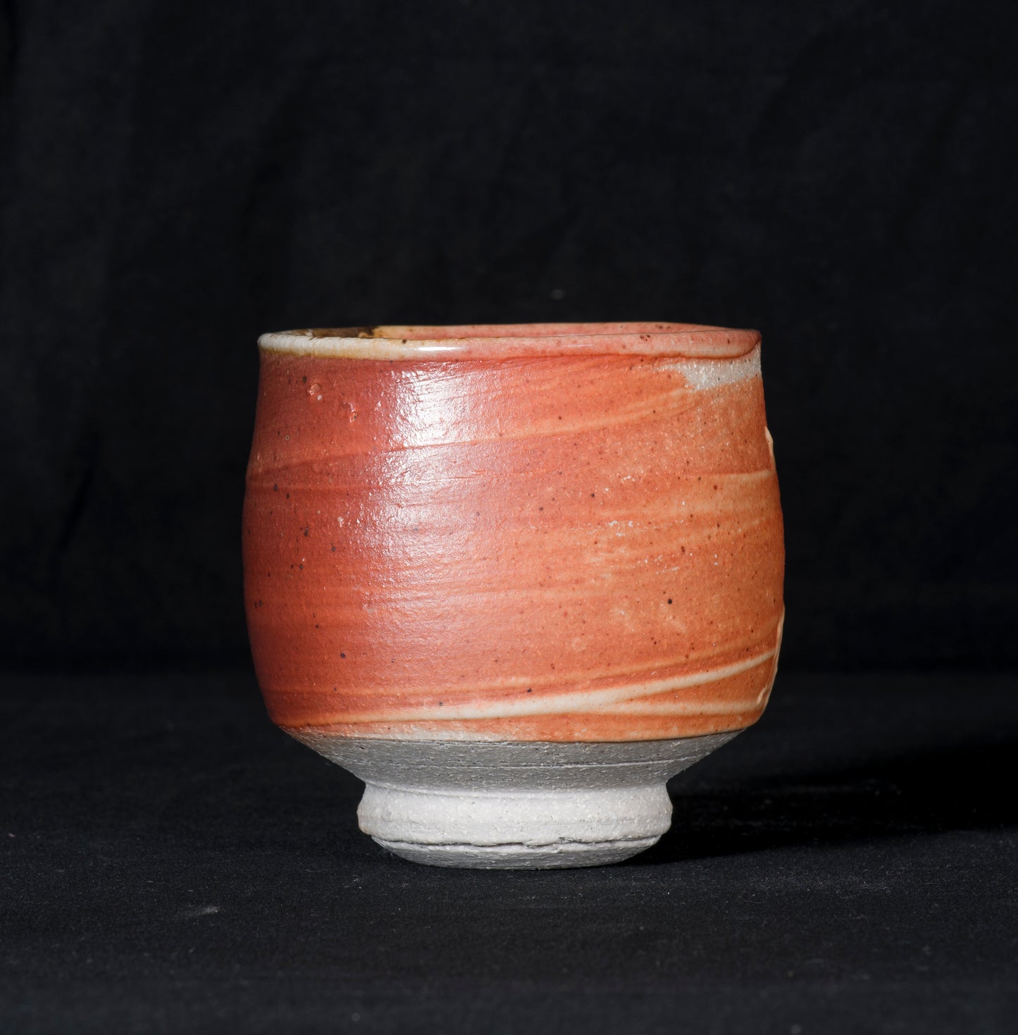 DAVID SHANER 1989 -1991 WOOD-FIRED REDUCTION SHINO GLAZED 4-in. TEA BOWL