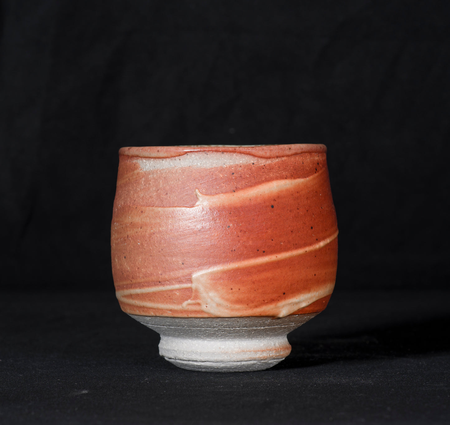 DAVID SHANER 1989 -1991 WOOD-FIRED REDUCTION SHINO GLAZED 4-in. TEA BOWL