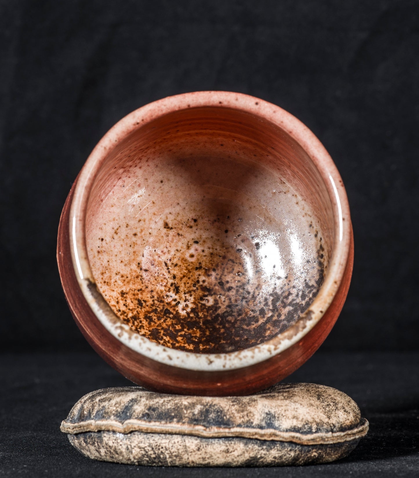 DAVID SHANER 1989 -1991 WOOD-FIRED REDUCTION SHINO GLAZED 4-in. TEA BOWL