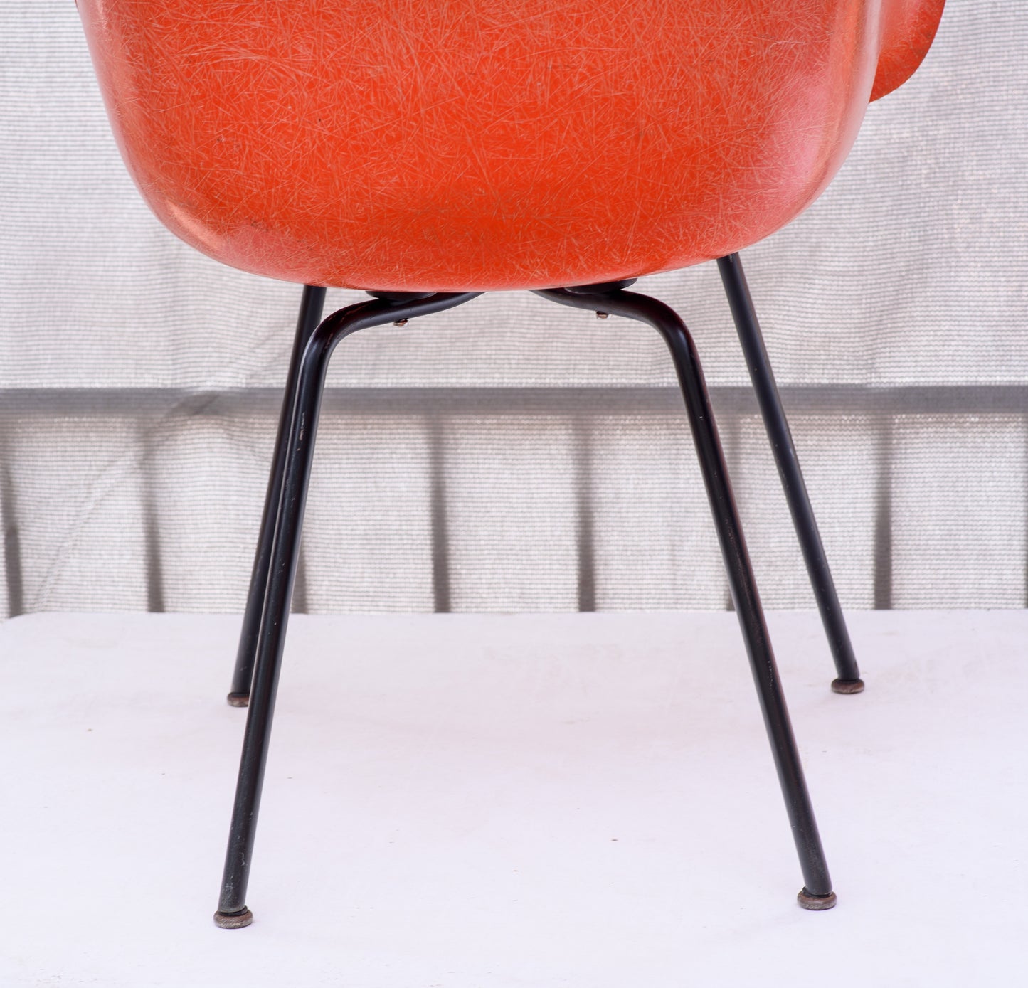 Eames 1953-1954 SAX Standard Shell Arm Chair X-Base Red/Orange Original Fiberglass Formula